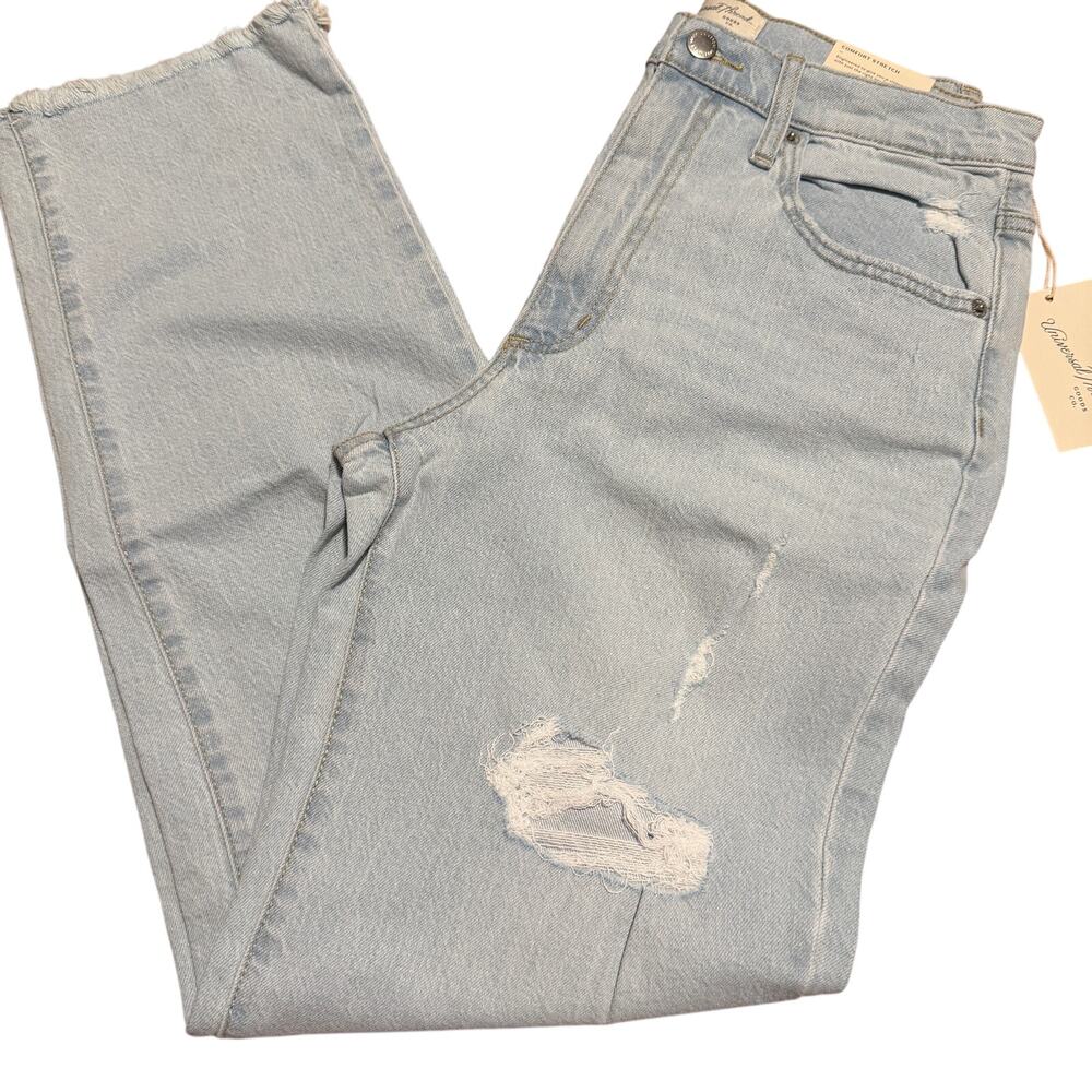Universal Thread Women's Light Wash 90s Distressed Straight Jeans - Size 8 - NWT